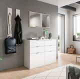 Kommode SystemX in wei� Hochglanz Flur Diele Mehrzweckschrank 110 x 85 cm