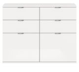 Kommode SystemX in wei� Hochglanz Flur Diele Mehrzweckschrank 110 x 85 cm