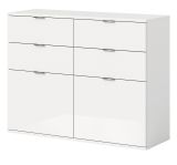 Kommode SystemX in wei� Hochglanz Flur Diele Mehrzweckschrank 110 x 85 cm