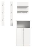 Garderobe Set 4-teilig SystemX in wei� Hochglanz Garderobenkombination 117 cm