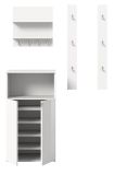 Garderobe Set 4-teilig SystemX in wei� Hochglanz Garderobenkombination 117 cm