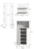 Garderobe Set 4-teilig SystemX in wei� Hochglanz Garderobenkombination 117 cm
