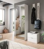 Garderobe Set 4-teilig SystemX in wei� Hochglanz Garderobenkombination 128 cm