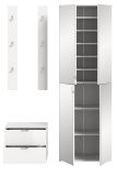 Garderobe Set 4-teilig SystemX in wei� Hochglanz Garderobenkombination 128 cm