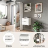 Garderobe Set 3-teilig SystemX in wei� Hochglanz Garderobenkombination 97 x 193 cm