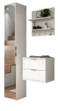Garderobe Set 3-teilig SystemX in wei� Hochglanz Garderobenkombination 97 x 193 cm
