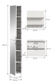 Garderobe Set 3-teilig SystemX in wei� Hochglanz Garderobenkombination 97 x 193 cm