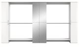 Garderobenschrank mit Spiegelt�r SystemX in wei� Hochglanz Schuhschrank 341 x 193 cm