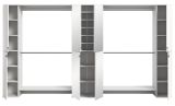 Garderobenschrank mit Spiegelt�r SystemX in wei� Hochglanz Schuhschrank 341 x 193 cm