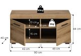 Garderobe Sitzbank Shawn in Evoke Eiche Garderobenbank 90 x 44 cm
