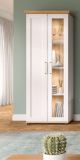 Vitrine Mirano in wei� L�rche und Eiche Artisan Landhaus Vitrinenschrank 64 x 161 cm