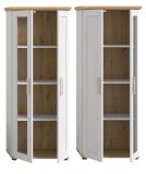 Vitrine Mirano in wei� L�rche und Eiche Artisan Landhaus Vitrinenschrank 64 x 161 cm