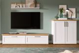 Wandboard Mirano in wei� L�rche und Eiche Artisan Landhaus Wandregal 110 cm