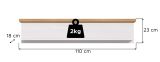 Wandboard Mirano in wei� L�rche und Eiche Artisan Landhaus Wandregal 110 cm