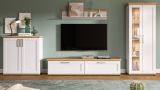 Wohnwand Mirano in wei� L�rche und Eiche Artisan Landhaus Wohnkombination 4-teilig 336 cm
