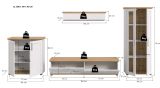 Wohnwand Mirano in wei� L�rche und Eiche Artisan Landhaus Wohnkombination 4-teilig 336 cm