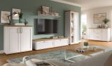 Wohnwand Mirano in wei� L�rche und Eiche Artisan Landhaus Wohnkombination 4-teilig 336 cm