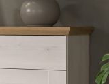 Wohnwand Mirano in wei� L�rche und Eiche Artisan Landhaus Wohnkombination 4-teilig 316 cm