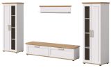 Wohnwand Mirano in wei� L�rche und Eiche Artisan Landhaus Wohnkombination 4-teilig 316 cm