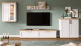 Wohnwand Mirano in wei� L�rche und Eiche Artisan Landhaus Wohnkombination 4-teilig 336 cm