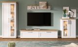 Wohnwand Mirano in wei� L�rche und Eiche Artisan Landhaus Wohnkombination 4-teilig 316 cm