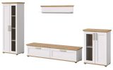Wohnwand Mirano in wei� L�rche und Eiche Artisan Landhaus Wohnkombination 4-teilig 316 cm