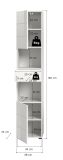 Badezimmer Hochschrank Larik in wei� Hochglanz Badschrank 38 x 190 cm