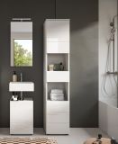Badezimmer Hochschrank Larik in wei� Hochglanz Badschrank 38 x 190 cm