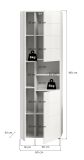 Badezimmer Hochschrank Larik in wei� Hochglanz Badschrank 60 x 190 cm