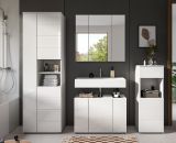 Badezimmer Hochschrank Larik in wei� Hochglanz Badschrank 60 x 190 cm