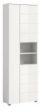 Badezimmer Hochschrank Larik in wei� Hochglanz Badschrank 60 x 190 cm