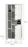 Badezimmer Midischrank Larik in wei� Hochglanz Badschrank 60 x 131 cm