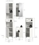 Badm�bel Set 4-teilig Larik in wei� Hochglanz Badkombination 144 x 190 cm