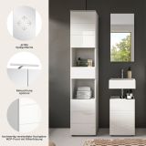 Badm�bel Set 3-teilig Larik in wei� Hochglanz Badkombination 91 x 190 cm
