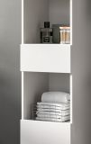 Badm�bel Set 3-teilig Larik in wei� Hochglanz Badkombination 91 x 190 cm