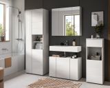 Badm�bel Set 4-teilig Larik in wei� Hochglanz Badkombination 210 x 190 cm