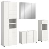Badm�bel Set 4-teilig Larik in wei� Hochglanz Badkombination 210 x 190 cm
