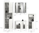 Badm�bel Set 4-teilig Larik in wei� Hochglanz Badkombination 210 x 190 cm
