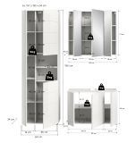 Badm�bel Set 3-teilig Larik in wei� Hochglanz Badkombination 157 x 190 cm