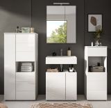 Badm�bel Set 4-teilig Larik in wei� Hochglanz Badkombination 188 x 190 cm