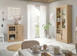Vitrine Dorset in Eiche Gold Landhaus Vitrinenschrank 105 x 214 cm, Soft-Close