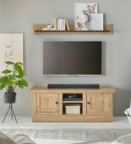TV-Lowboard und Wandboard Dorset in Eiche Gold Landhaus Set 2-teilig 152 cm, Soft-Close