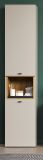 Badezimmer Hochschrank Jardins in Sand / Kaschmir und Eiche, Badschrank 40 x 186 cm mit Soft-Close