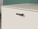 Badezimmer Hochschrank Jardins in Sand / Kaschmir und Eiche, Badschrank 40 x 186 cm mit Soft-Close