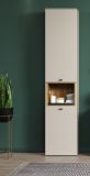 Badezimmer Hochschrank Jardins in Sand / Kaschmir und Eiche, Badschrank 40 x 186 cm mit Soft-Close