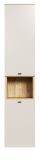 Badezimmer Hochschrank Jardins in Sand / Kaschmir und Eiche, Badschrank 40 x 186 cm mit Soft-Close