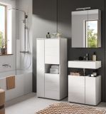 Badm�bel Set 3-teilig Larik in wei� Hochglanz Badkombination 135 x 190 cm