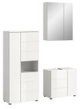 Badm�bel Set 3-teilig Larik in wei� Hochglanz Badkombination 135 x 190 cm