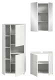 Badm�bel Set 3-teilig Larik in wei� Hochglanz Badkombination 135 x 190 cm