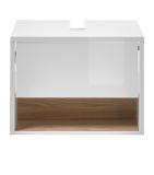Waschbeckenunterschrank Glide in wei� Hochglanz und Eiche 60 cm